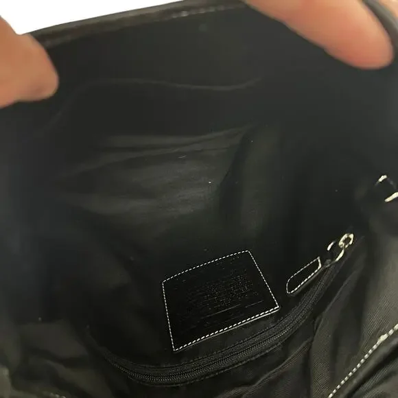 Coach Vintage 2003 North South Black Grey CC Monogram Leather Trim Soho Bag - Picture 6 of 10